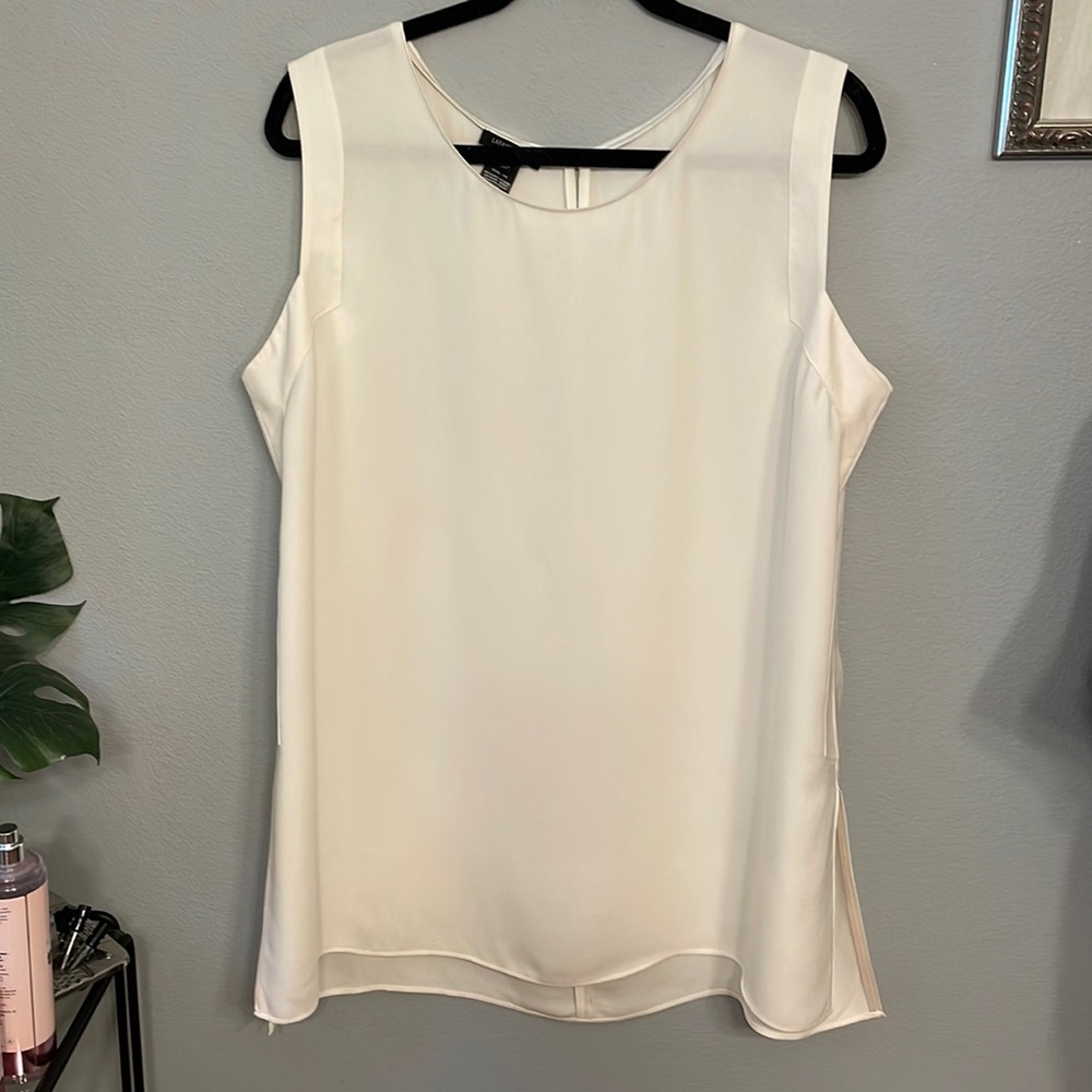 Lafayette 148 ECRU Silk Sleeveless Tunic size XL